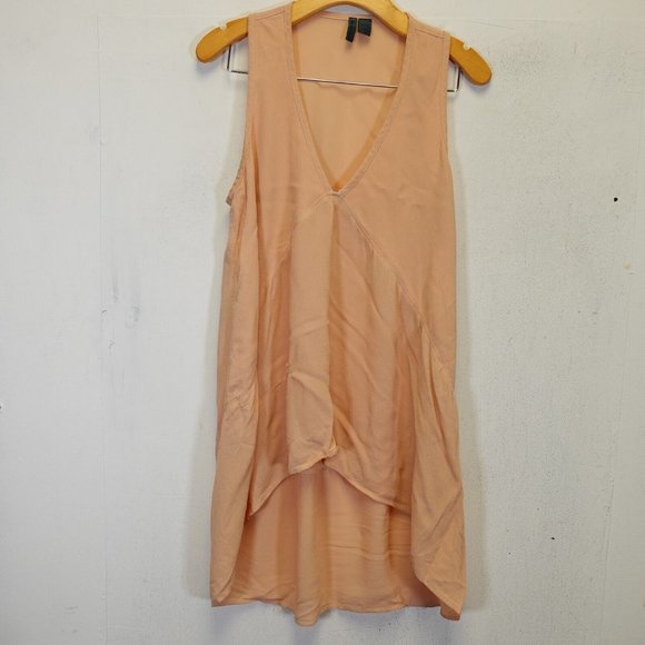 Left Of Center Top Women Size Medium Casual V Neck Hi‎ Low Tank USA Boho Peach - Picture 1 of 13